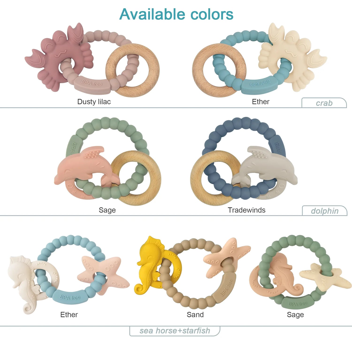 Silicone Baby Teether Shapes